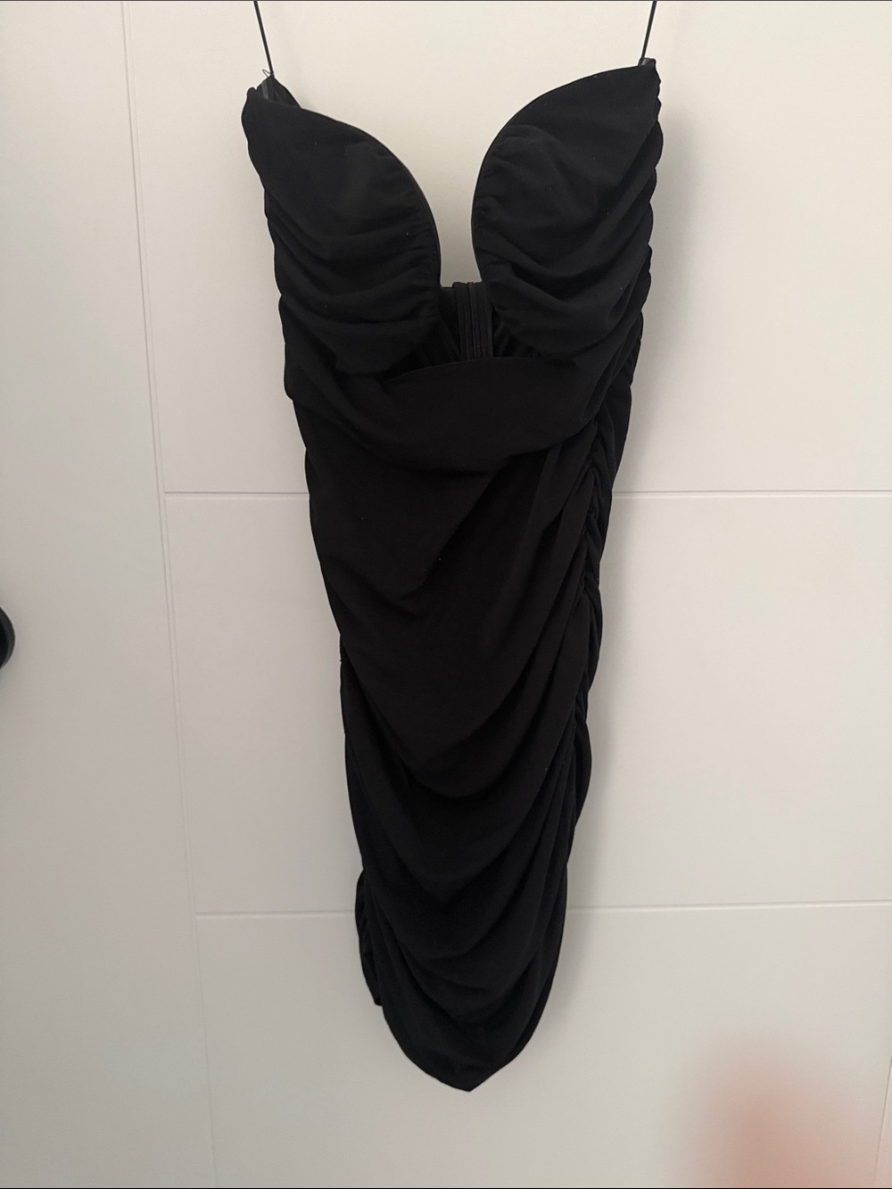 Mimosa Black Ruched Strapless Dress size small